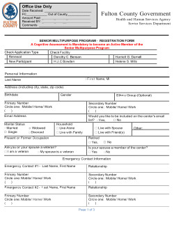 Benson Participant Registration Form