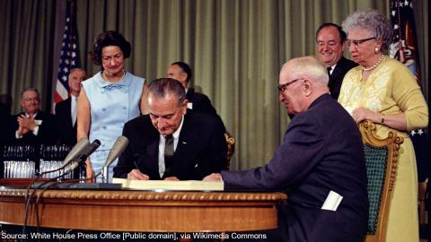 1965 Johnson signing Medicare bill